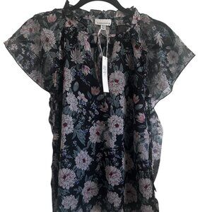 Lucy Paris Sheer Flower print top